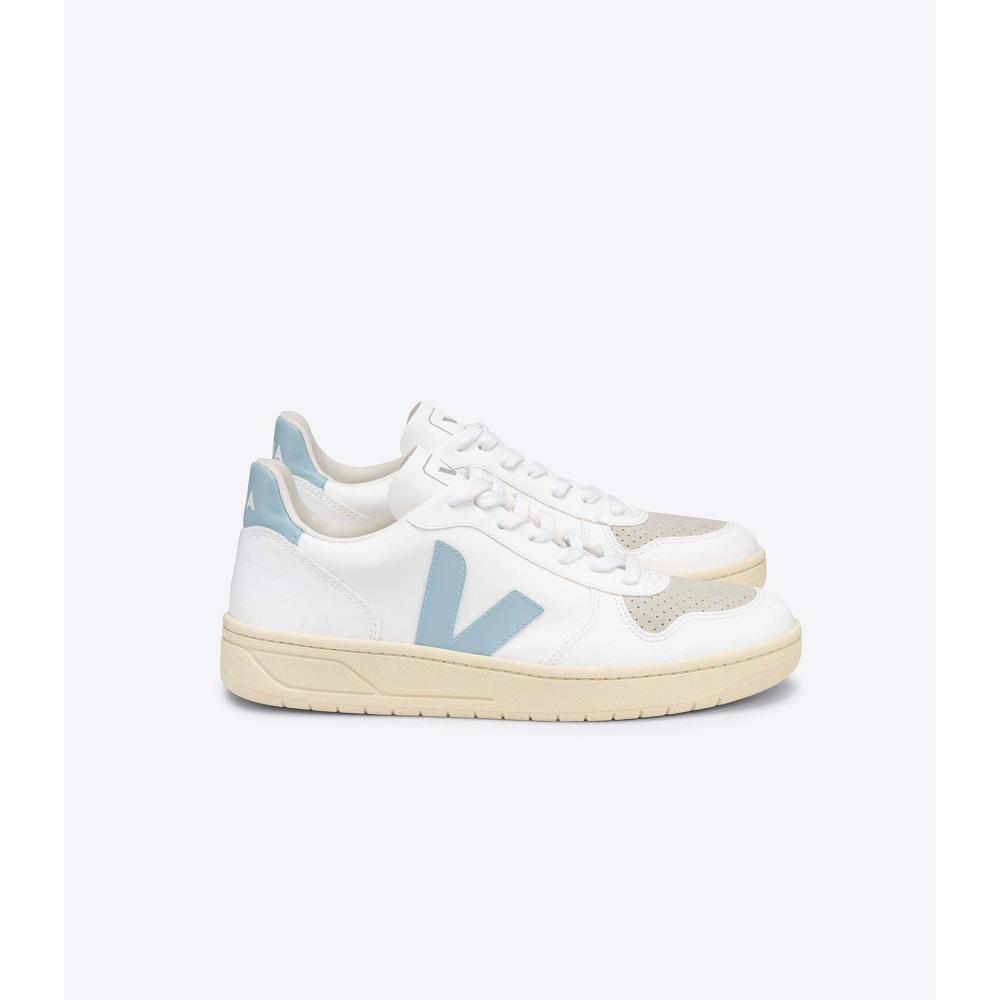 Veja V-10 CWL Women\'s Shoes White/Turquoise | NZ 579YXF